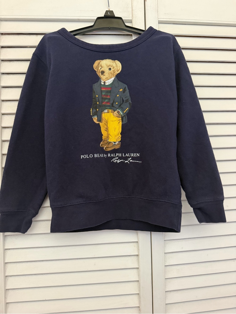 Ralph Lauren Navy Sweatshirt with Polo Bear Graphic - Picture 1 of 10